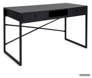 AKORD Furniture Factory Elonis Ipari Számítógépasztal Fekete 123 cm 2 Fiókkal és 1 Polccal