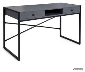 AKORD Furniture Factory Elonis Ipari Számítógépasztal Forgácslap Grafit-Fekete 2 Fiókkal és 1 Polccal