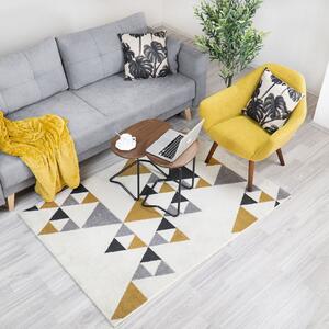 Háromszög mintás szőnyeg, 170x120 cm, sárga - SIOUX