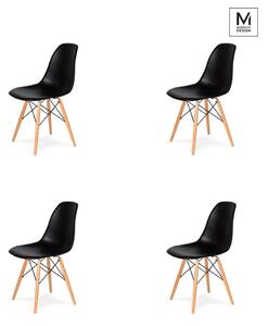 Modesto Design DSW Szék Szett Fekete Bükk Alappal (4 db)