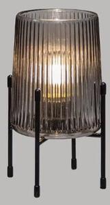Kis üveg lámpa, LED világítással, 23 cm, szürke - STALAGMITE