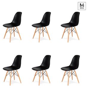 Modesto Design Modesto DSW Szék Műanyag Fekete Bükk Alappal 6 Darabos Szett