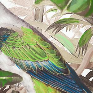 Vászon kép, papagáj kék-zöld szárnnyal, 60x120 cm, bézs - SAO PAULO