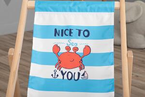 Gyerek strand napozóágy rák - kék-fehér Sea crab