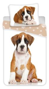 Jerry Fabrics Dog brown pamut ágynemű, 140 x 200 cm, 70 x 90 cm