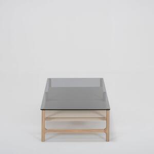Fawn dohányzóasztal tömör tölgyfa szerkezettel és szürke asztallappal, 120 x 60 cm - Gazzda