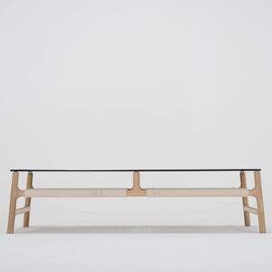 Fawn dohányzóasztal tömör tölgyfa szerkezettel és szürke asztallappal, 120 x 60 cm - Gazzda