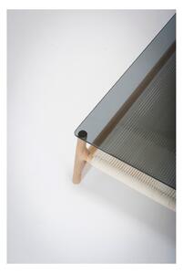 Fawn dohányzóasztal tömör tölgyfa szerkezettel és szürke asztallappal, 90 x 90 cm - Gazzda