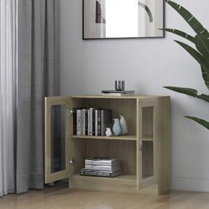 VidaXL sonoma tölgy színű szerelt fa vitrinszekrény 82,5x30,5x80 cm