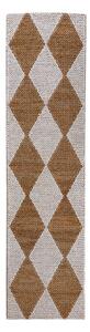 Fehér-natúr színű kézi szövésű jutakeverék futószőnyeg 80x230 cm Effie Diamond – Flair Rugs