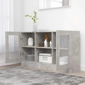 VidaXL betonszürke szerelt fa vitrinszekrény 120 x 30,5 x 70 cm