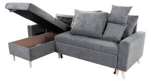 Kinyitható kanapé, megfordítható L alakkal, világosszürke - COPENHAGUE