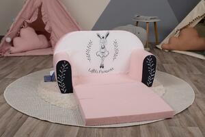 Gyerek kanapé Bunny Ballerina - fehér-rózsaszín Hare Dance