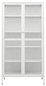 VidaXL fehér acél és edzett üveg vitrin 90 x 40 x 180 cm
