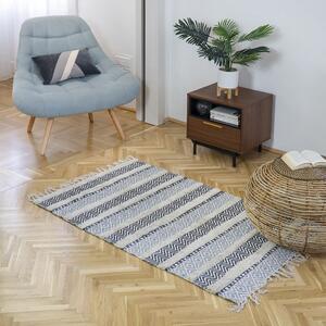 Szőtt szőnyeg, 150x90 cm, etno minával, szürke - HARMONIE