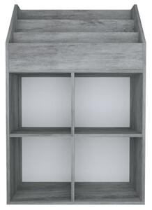 VidaXL betonszürke szerelt fa gyerek újságtartó 71 x 30 x 114 cm