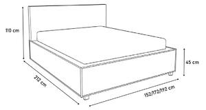 SIENA kárpitozott ágy + ágyrács, Siena02 kristállyal/dolaro08, 120x200