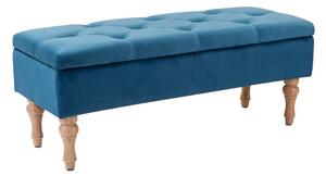 Vintage stílusú tárolós ülőpad, kék - PETIT PALAIS