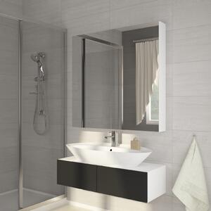 Falra szerelhető fürdőszoba szekrény Della 80 fehér + tükör. 780226