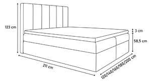 GALLA kárpitozott ágy + fedő, 200x200, madryt 3090