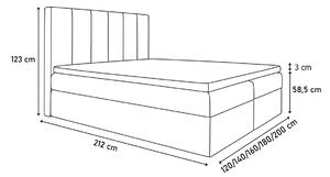 LILIANA kárpitozott ágy + fedő, 120x200, inari 87