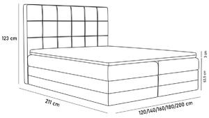 SAMANTA kárpitozott ágy+fedő, 200x200, sawana 21/soft 11