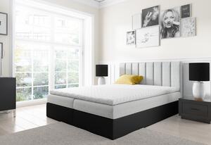 VIGO kárpitozott ágy+fedő, 180x200, inari 22/fekete textilbőr