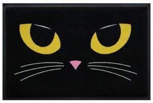 Ünnepi prémium lábtörlő – fekete macska