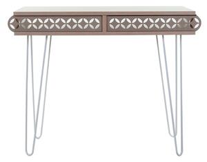 Íróasztal orientális mintával, hajlított lábakkal, 75x51 cm, tölgy - SAO PAULO