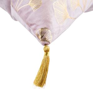 Arany mintás díszpárna, rojtokkal, 30x50 cm, pasztell rózsaszín - REVE EN PASTEL