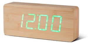 Slab Click Clock bézs ébresztőóra zöld LED kijelzővel - Gingko