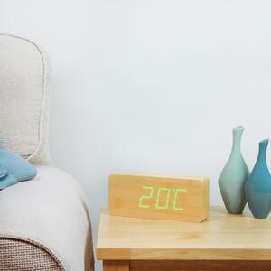 Slab Click Clock bézs ébresztőóra zöld LED kijelzővel - Gingko