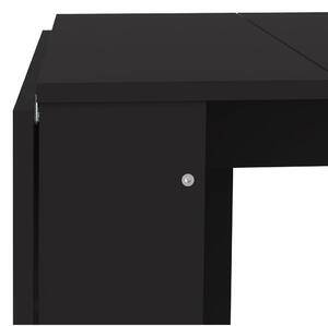 Bővíthető étkezőasztal fekete asztallappal 76x28 cm Papillon – TemaHome