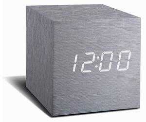 Cube Click Clock szürke ébresztőóra fehér LED kijelzővel - Gingko