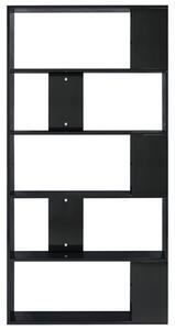 VidaXL magasfényű fekete könyvszekrény/térelválasztó 80 x 24 x 159 cm