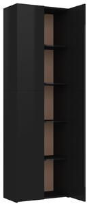 VidaXL 800304 Office Cabinet High Gloss Black 60x32x190 cm Chipboard