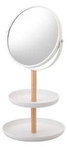 Tosca fehér tükör kis tálcákkal és bükkfa részletekkel - YAMAZAKI
