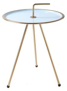 Háromlábú asztalka 42 cm, világoskék-arany - CIBLE