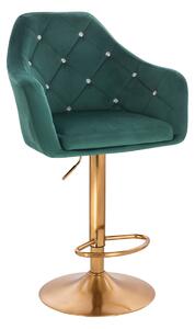HR830CW Sötétzöld Modern Velúr Szék Arany lábbal