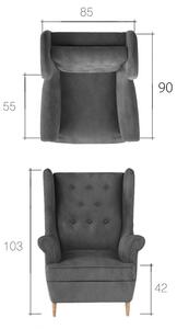 AROS kárpitozott fotel, 103x90x85, monolith 37