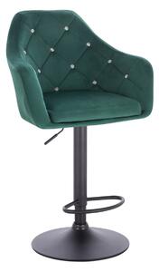 HR830CW Sötétzöld Modern Velúr Szék fekete lábbal