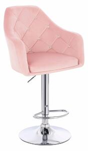 HR830CW Púderrózsaszín modern velúr szék krómozott lábbal