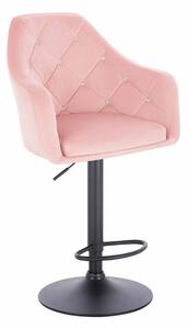 HR830CW Púderrózsaszín Modern Velúr Szék fekete lábbal