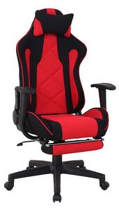 Gamer szék, párnával és combtámasszal, piros-fekete - EMPEREUR