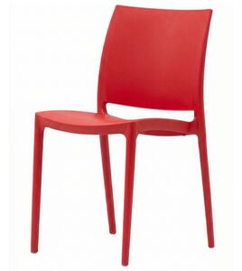 REST prémium konferenciaszék irodába, piros – ergonomikus, sztapelhető PP műanyag szék