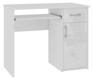PIN íróasztal, 90x74x50, magasfényű fehér