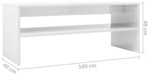 VidaXL fehér magasfényű forgácslap dohányzóasztal 100 x 40 x 40 cm