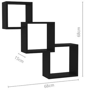 VidaXL fekete kocka alakú forgácslap fali polcok 84,5 x 15 x 27 cm