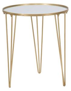 Kerek tükrös asztalka, három lábbal, 50 cm, arany - TAMARA