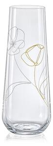 Crystalex Stemless 4 részes prosecco üvegpohár készlet, 250 ml, réti virágok